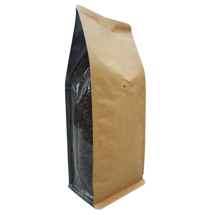 Metallized Square Bottom Bags with Clear Gusset