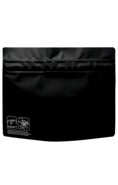 7.85 x 5.90 Child Resistant Stand Up Pouches - Satin Black